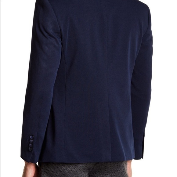 🏷️ 4/$25 TR Premium Slim Fit Textured Navy Sportcoat Blazer Jacket - Picture 6 of 6